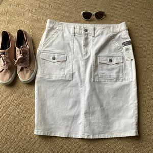 Chaps White Cotton Skirt 12 New with Tags